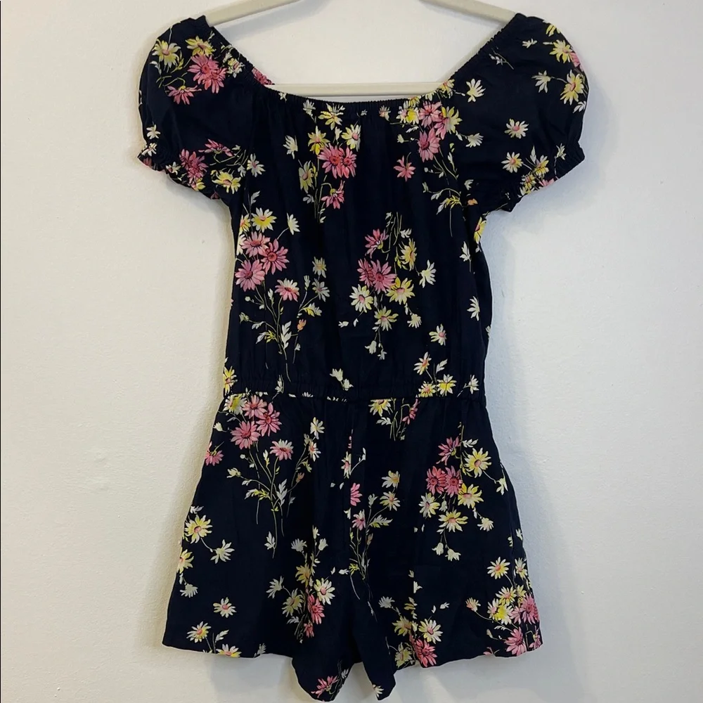 GAP Floral Kids Romper - Black and Pink Size 10/12 EUC